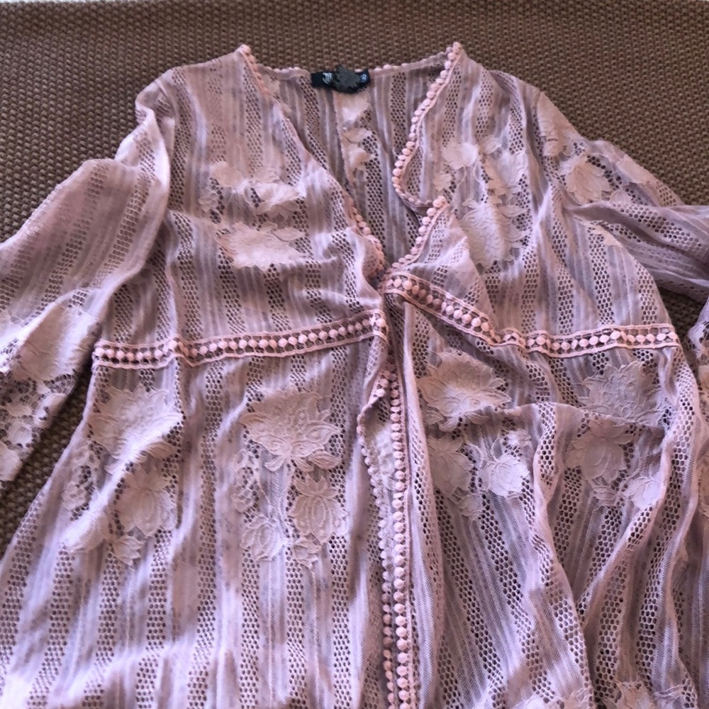Pink Lace Cardigan